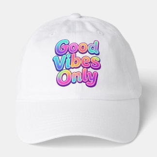 Good Vibes Only Colorful Typography Gift Design Hat