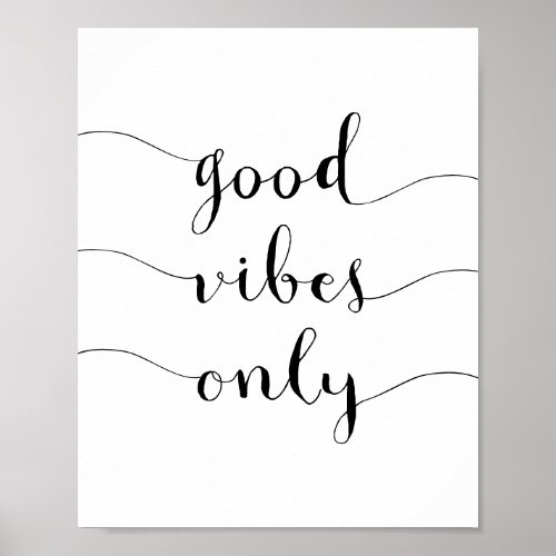 Good Vibes Only Daily Inspirational Quote Poster