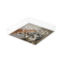 'Good Vibes Only' Disco Girl In Heels Acrylic Tray