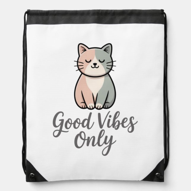 Good Vibes Only Drawstring Bag (Front)