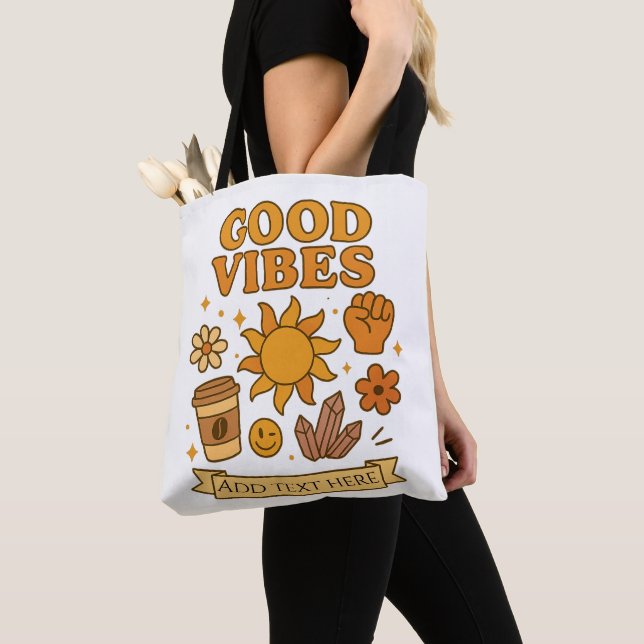Good Vibes Only – Editable Art Tote Bag (Close Up)