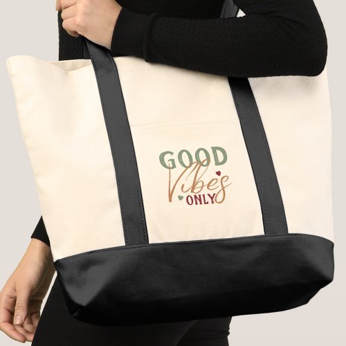 Good vibes only floral tote bag