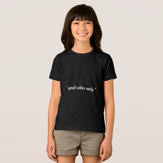 '' good vibes only '' gen z slogan in black  Tri-Blend shirt (Front Full)