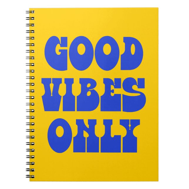 Good Vibes Only Groovy Typography Notebook (Front)