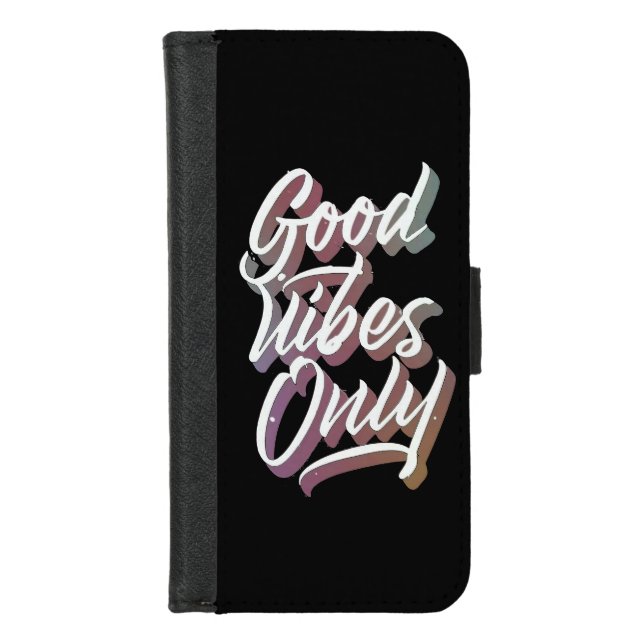 good vibes only iPhone wallet case (Front)
