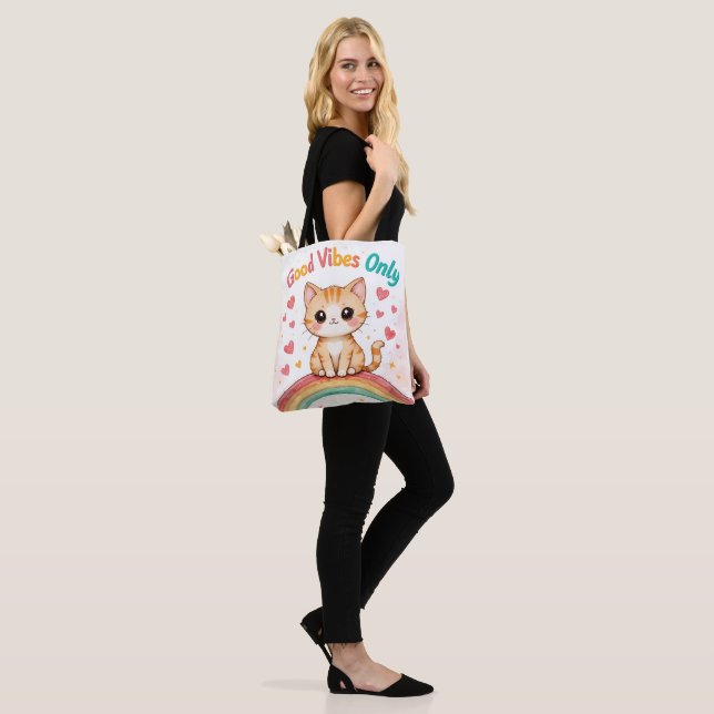 Good Vibes Only - Kawaii Tote Bag (On Model)