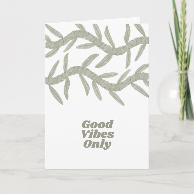 Good Vibes Only Letterpress Thank You Card (Front)