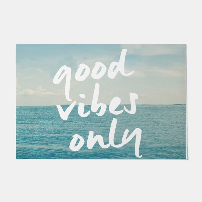 Good Vibes Only Mat, Sea Picture Decor  Doormat (Front)