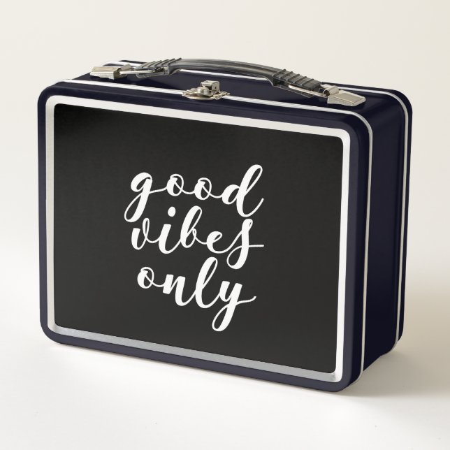 Good vibes only metal lunch box (Front)