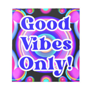 Good Vibes Only! Neon Colors 80s 90s AI Design Notepad