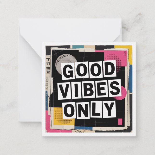 Good Vibes Only Note Card (Front)