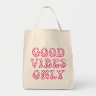 Good Vibes Only - Pink Leopard Print Tote Bag