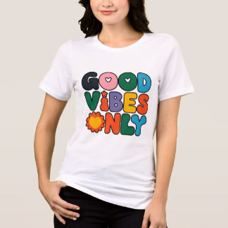 Good Vibes Only Playful Typography Tri-Blend Shirt