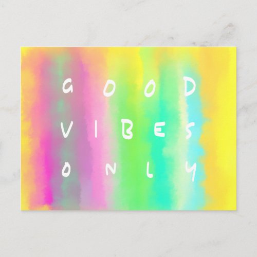 Good Vibes Only Positivity Inspiration Painting Postcard