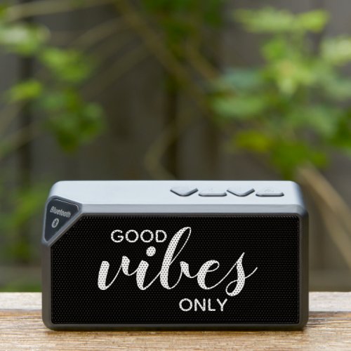 Good Vibes Only Positivity Quote Black White Cool Bluetooth Speaker