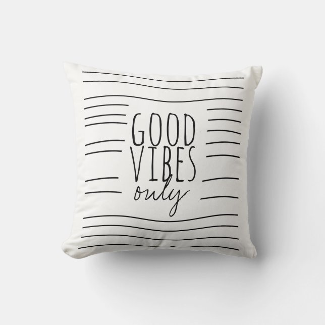 good vibes only quote pillow modern chic (Front)