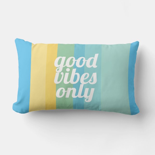 good vibes only quote pillow modern stripes (Front)