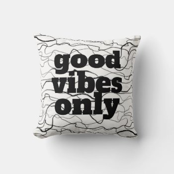 Good Vibes Only Quote Pillow Modern Stripes by annpowellart at Zazzle