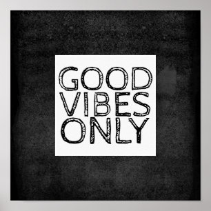 good vibes only quote poster wall art