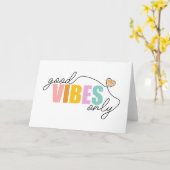 Good Vibes Only Rainbow Heart Card (Yellow Flower)