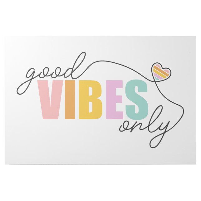 Good Vibes Only Rainbow Heart Gallery Wrap (Front)