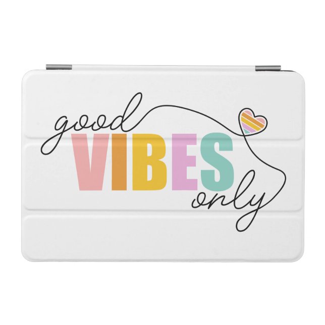 Good Vibes Only Rainbow Heart iPad Mini Cover (Horizontal)