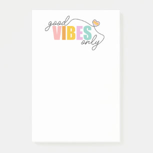 Good Vibes Only Rainbow Heart Post-it Notes
