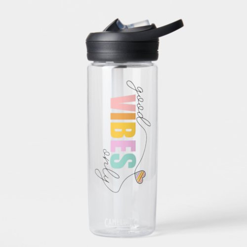 Good Vibes Only Rainbow Heart Water Bottle