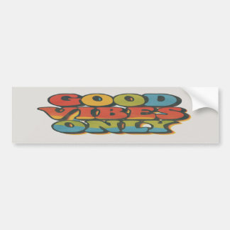 Good Vibes Only Retro 70s Rainbow Wave Text Bumper Sticker