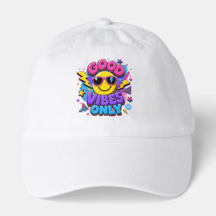 Good Vibes Only Retro 90s Smiley T-Shirt Descript Hat