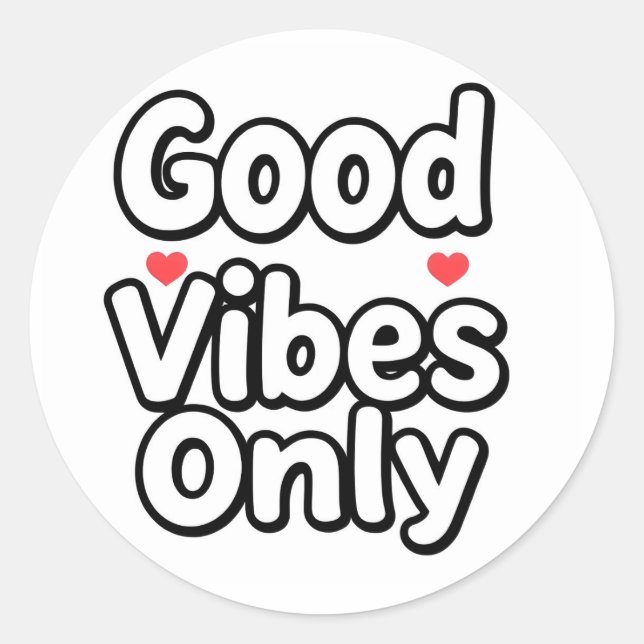 Good Vibes Only Retro Aesthetic Sticker with Heart (Front)