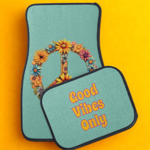 Good Vibes Only Retro Car Floor Mat