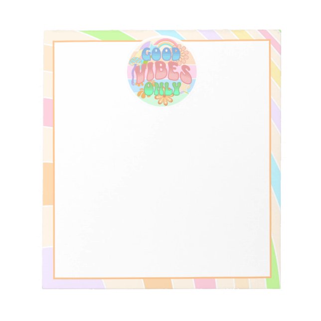Good Vibes Only | Retro Vintage  Notepad (Front)