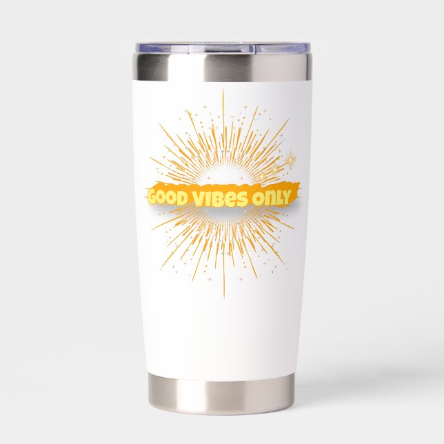 Good Vibes Only – Sunny Motivational Water Bottle Insulated Tumbler (Front)