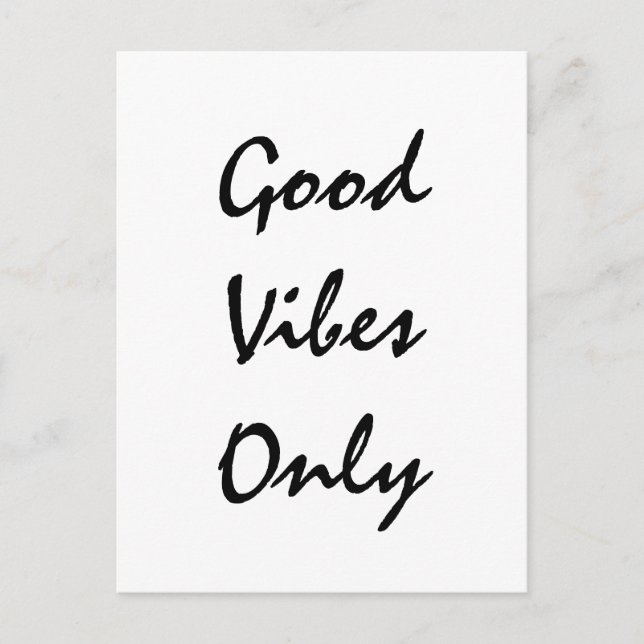 "Good Vibes Only" Text Design Postcard (Front)