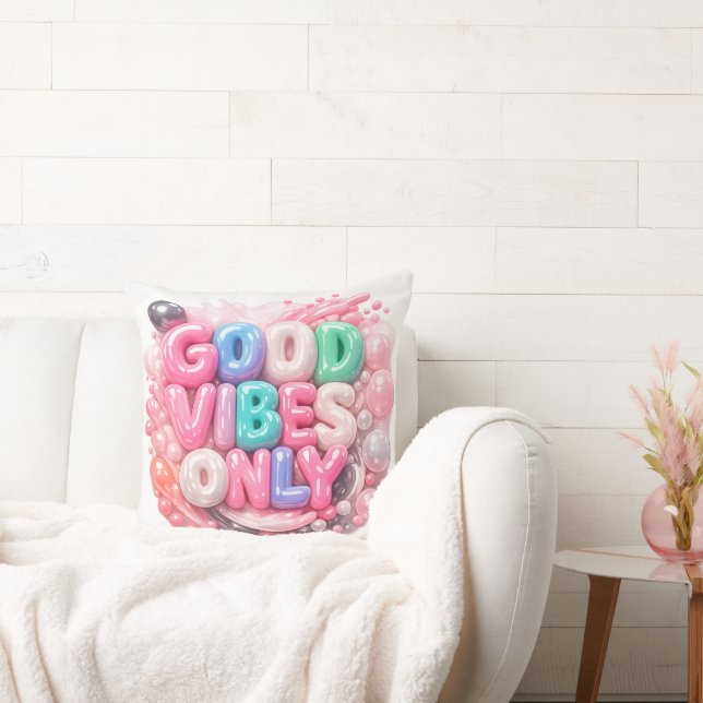 Good Vibes Only Throw Pillow (Couch)