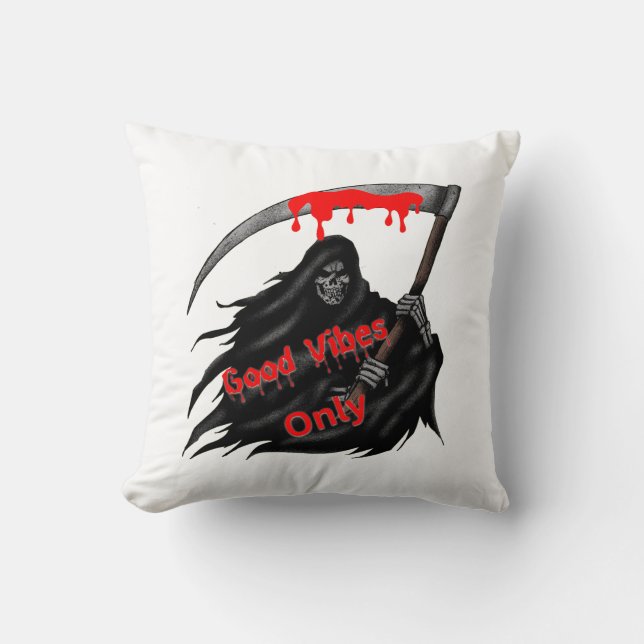 Good Vibes Only Throw Pillow (Front)