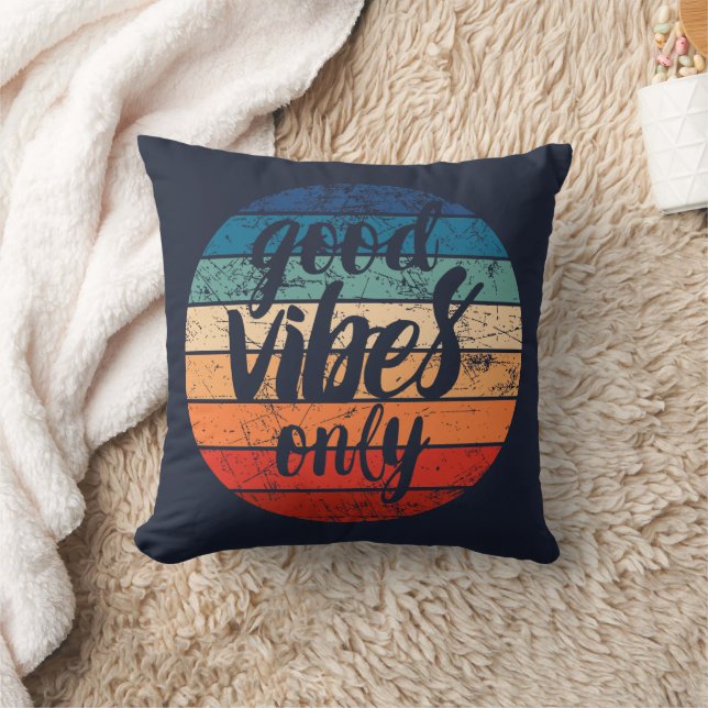 Good Vibes Only Throw Pillow (Blanket)