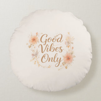 Good Vibes Only Throw Pillow | Floral Aesthetic