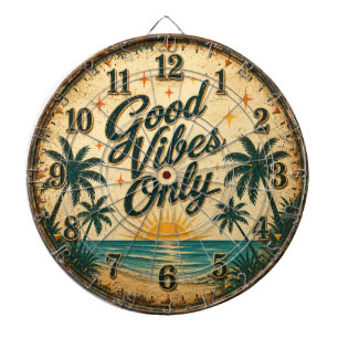 Good Vibes Only Tropical Beach Dart Board