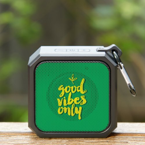 Good Vibes Only Typographic Design Yellow Green Bluetooth Speaker