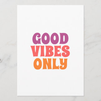Good Vibes Only Typography Wall Art Menu