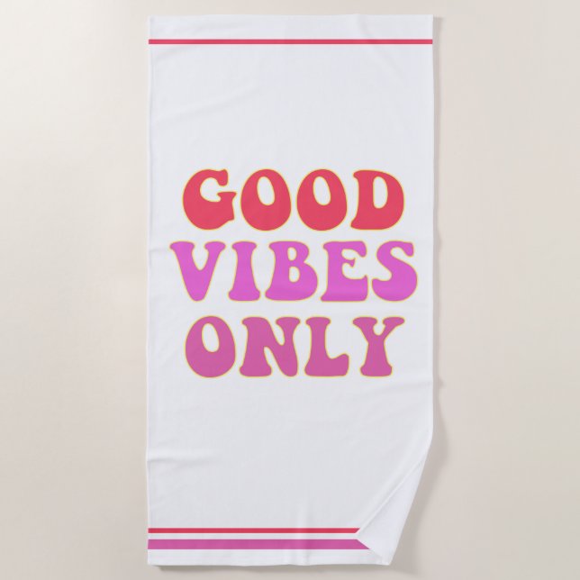 Good Vibes Only - VSCO Girls Beach Towel (Front)