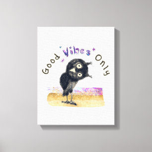 Good Vibes Only with Curious Owl Canvas Print