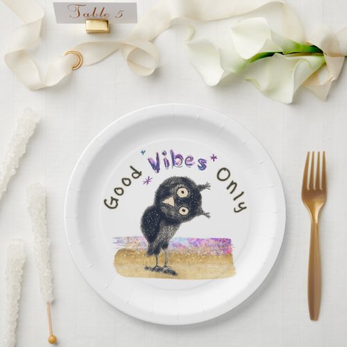 Good Vibes Only with Curious Owl Paper Plates