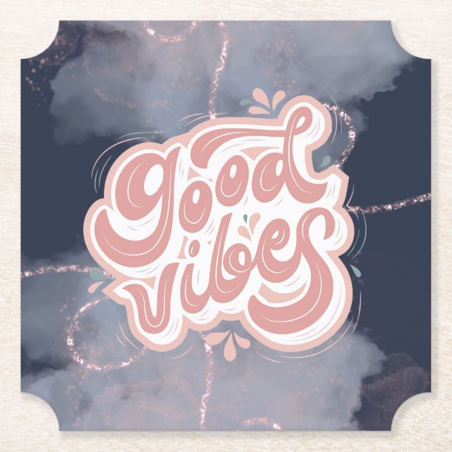 Good Vibes Paper Coaster (Front)