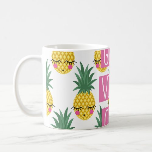 Good Vibes Pineapples Summer Pattern Coffee Mug
