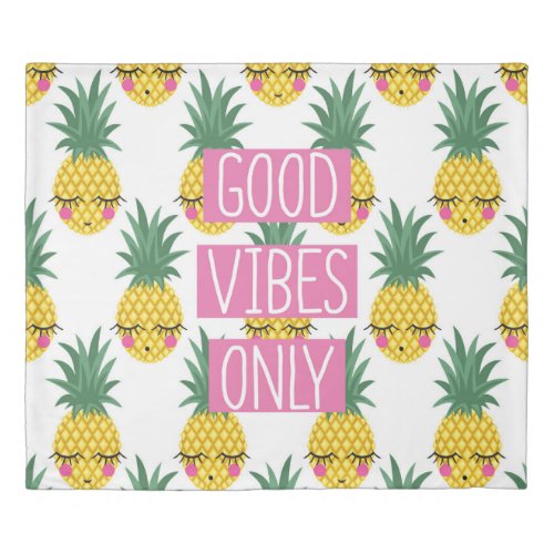 Good Vibes Pineapples Summer Pattern Duvet Cover