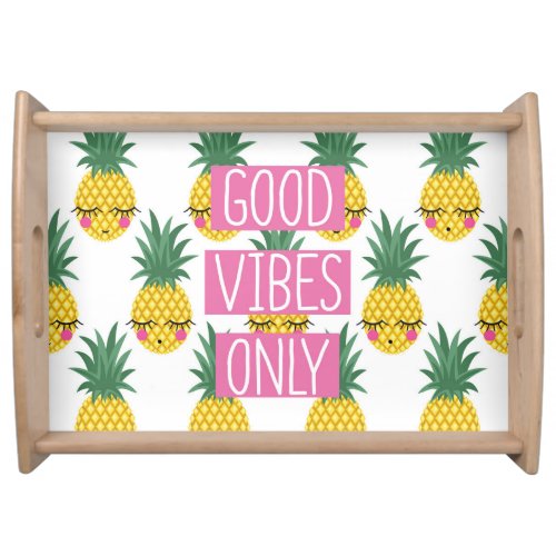 Good Vibes Pineapples Summer Pattern Serving Tray