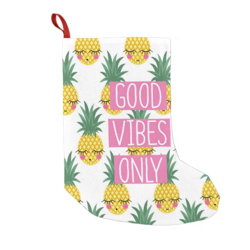 Good Vibes Pineapples Summer Pattern Small Christmas Stocking